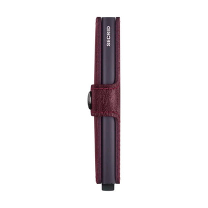 Secrid Miniwallet Compact RFID Mens Travel Wallet European Leather Cranberry