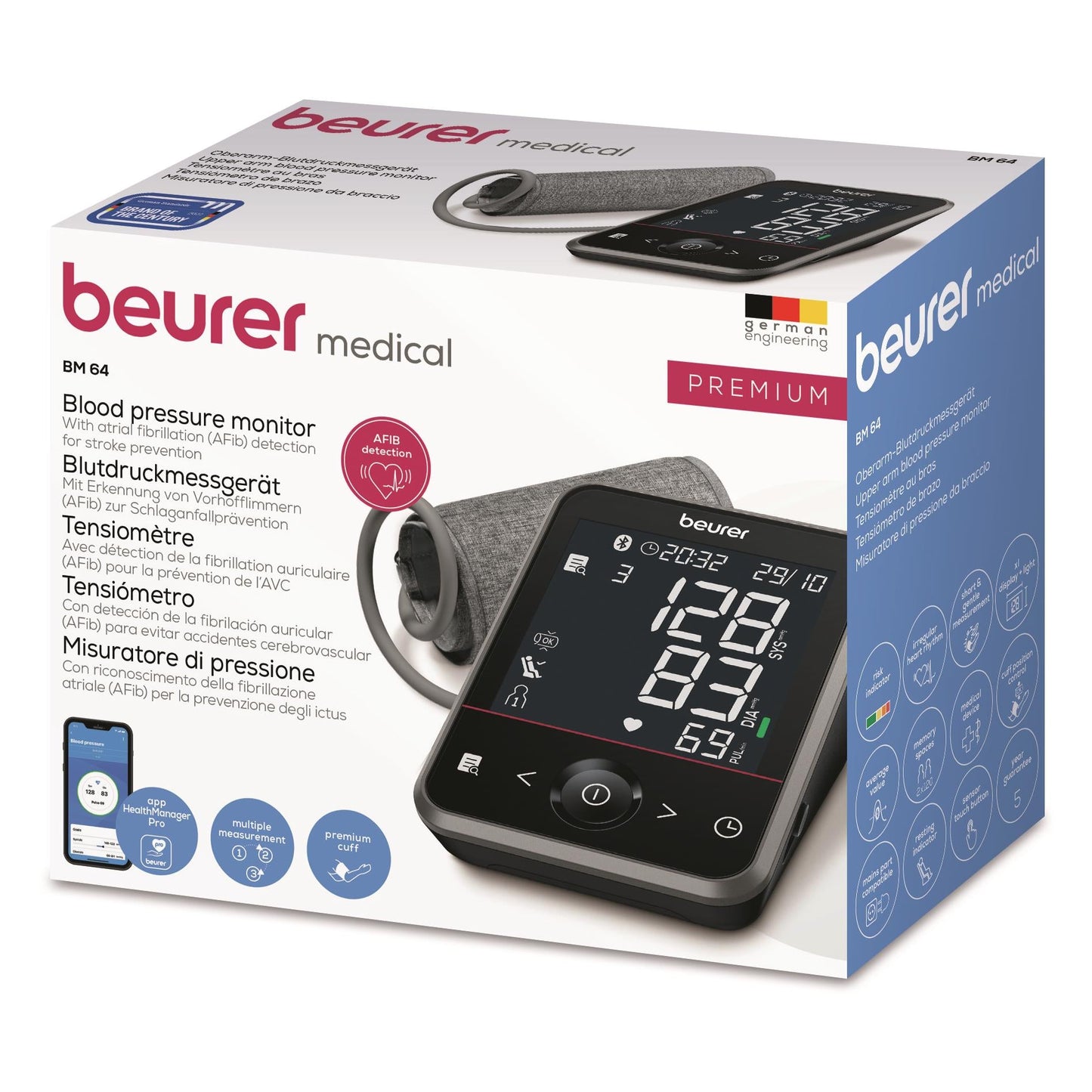 Beurer BM64 Bluetooth Upper Arm Blood Pressure Monitor
