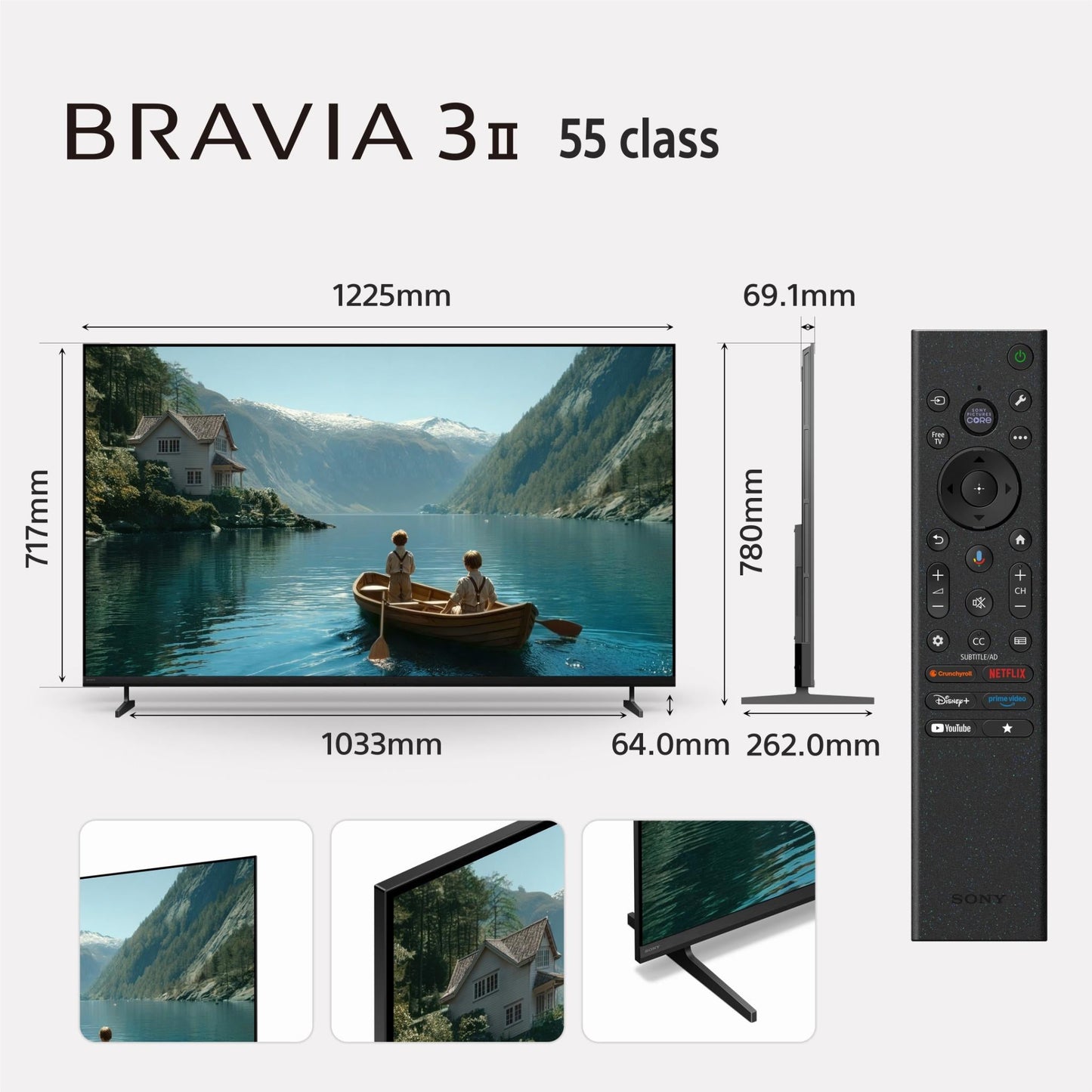 Sony 55" BRAVIA 3 II 4K LED AI Google TV [2026]