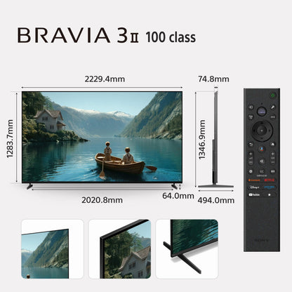 Sony 100" BRAVIA 3 II 4K LED AI Google TV [2026]