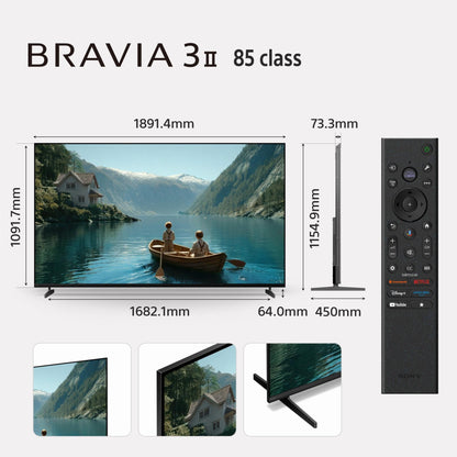 Sony 85" BRAVIA 3 II 4K LED HDR Google TV [2026]
