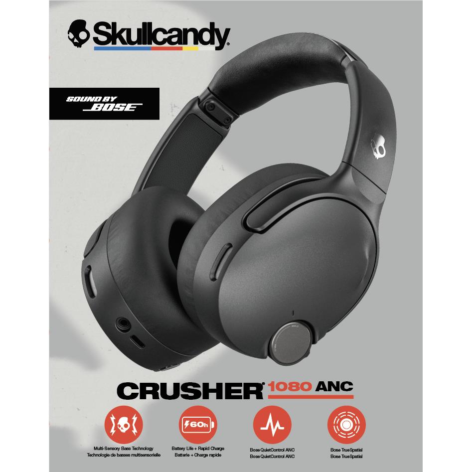 Skullcandy Crusher 1080 ANC Sound by Bose Over-Ear Headphones (Black)