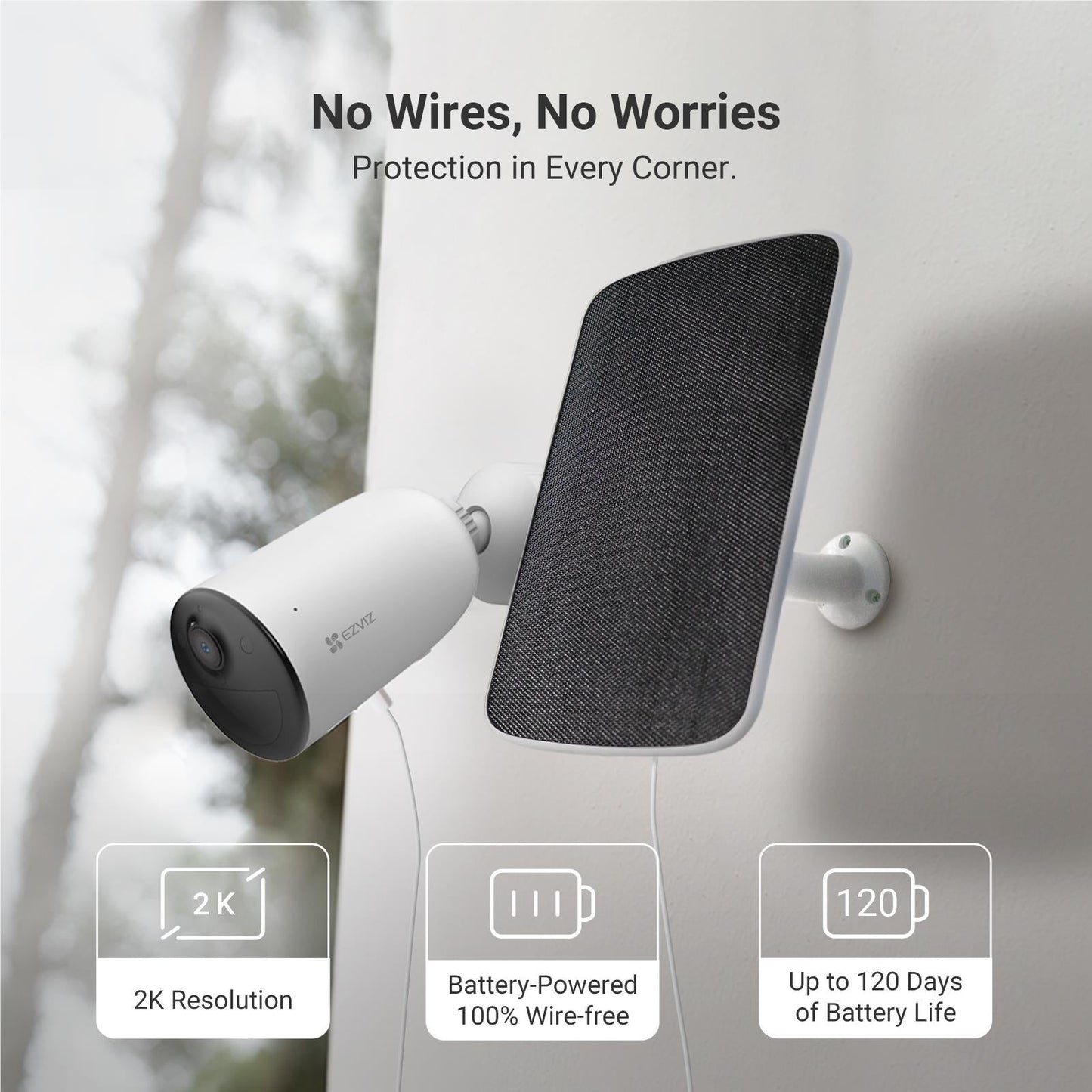 Ezviz 2K Security Camera with Solar Panel