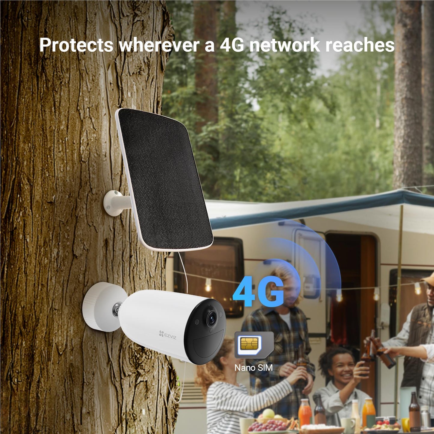 Ezviz 2K Security Camera with Solar Panel (4 Pack)