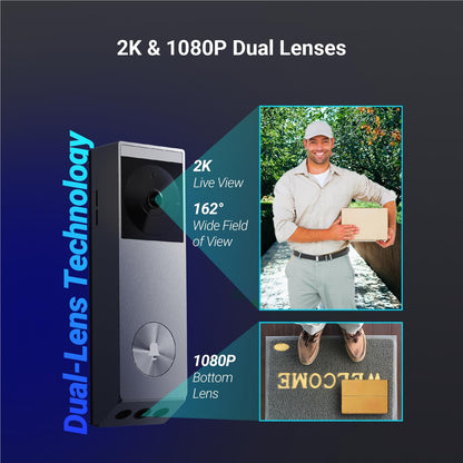Ezviz EP3X Pro Dual Security Camera Doorbell with Solar Panel