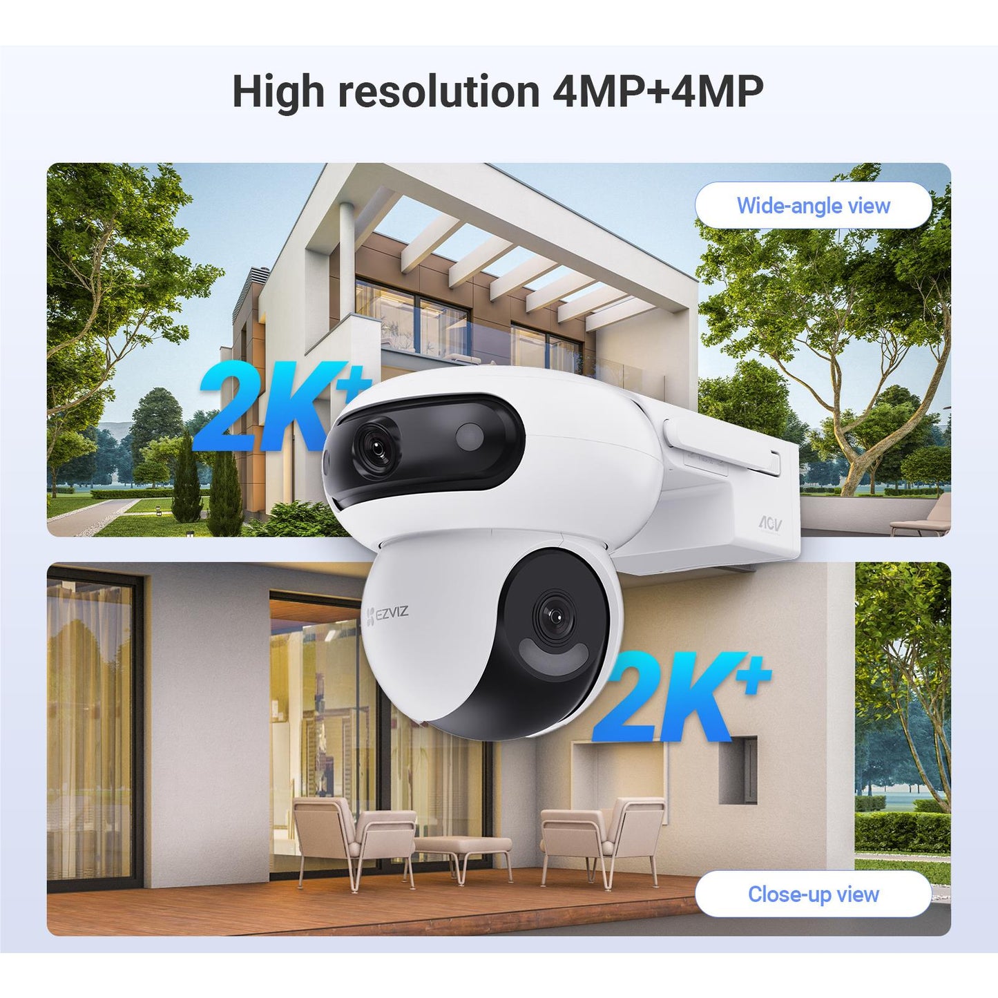 Ezviz 3K Security Camera with Solar Panel (2 Pack)
