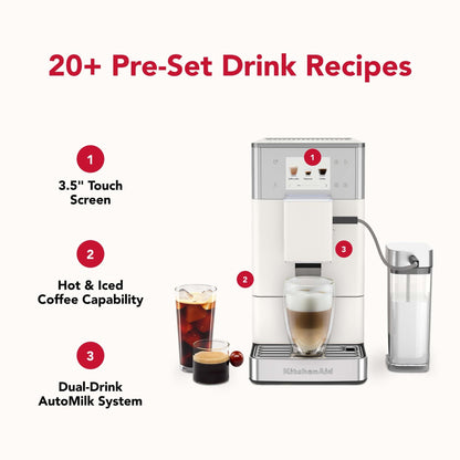 KitchenAid KF4 Compact Fully Automatic Esspresso Machine (Porcelain White)