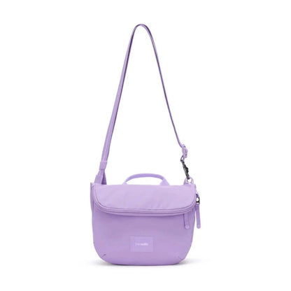 Pacsafe Go Anti-Theft RFID Blocking Expandable Saddle Crossbody Bag Lavender