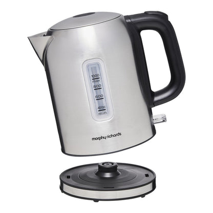Morphy Richards Equip 1L Stainless Steel Electric Jug Kettle with 360d Base