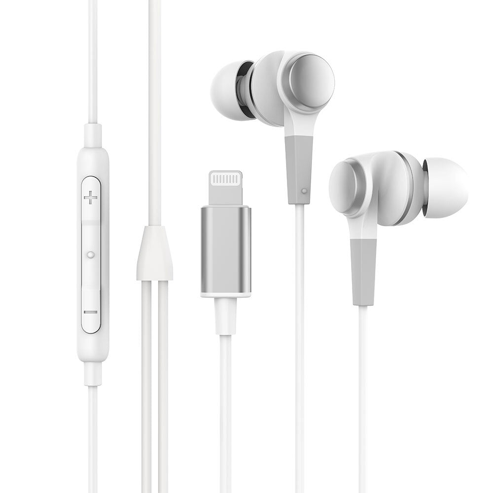 Rewyre Lightning Wired Earphones with Mic White