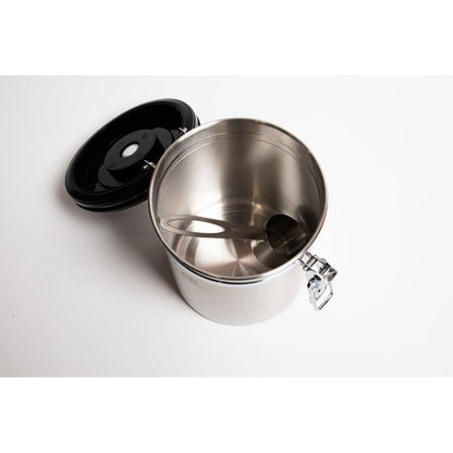 Coffee Culture Medium Coffee Canister Storage Round Container 13x15cm (Silver)