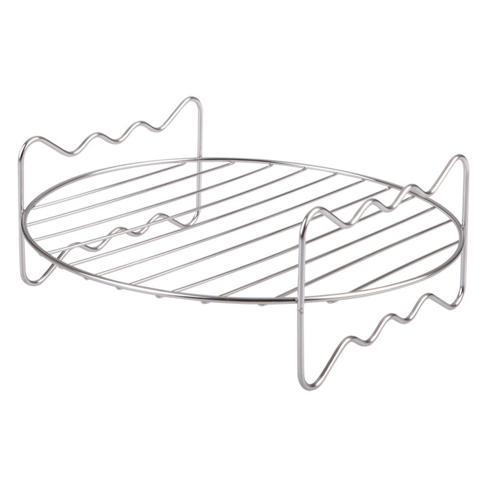 Appetito Stainless Steel Round Dual Level Cooking Air Fryer Rack 22cm (Silver)