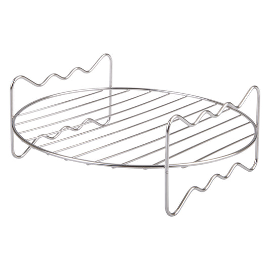 Appetito Stainless Steel Round Dual Level Cooking Air Fryer Rack 22cm (Silver)