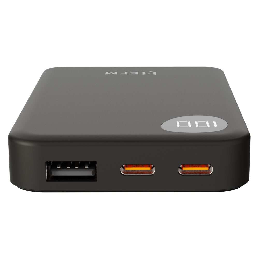 EFM 5,000mAh Essential Power Bank with Digital Display (Black)