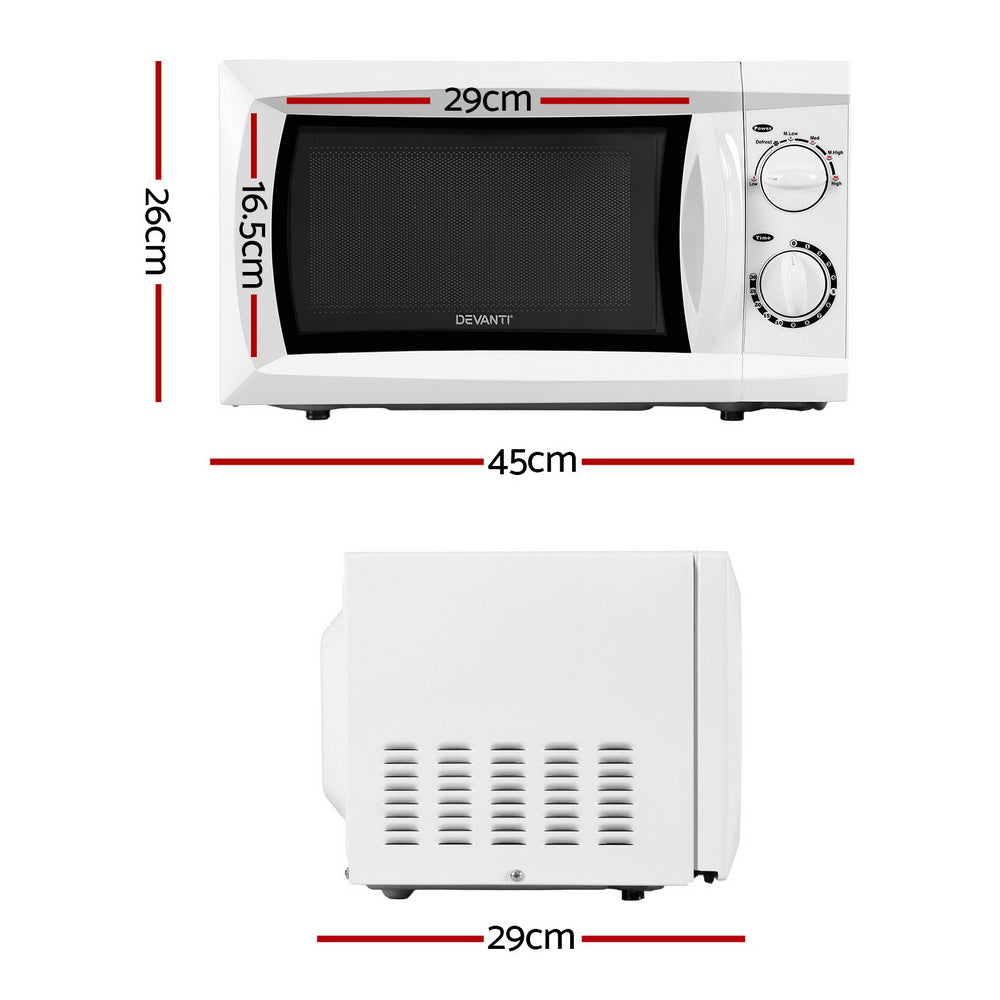 Devanti 20L Microwave Oven 700W (White)