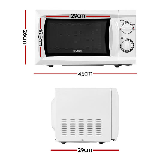 Devanti 20L Microwave Oven 700W (White)