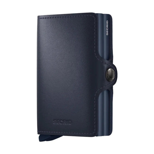 Secrid Twinwallet Compact RFID Mens Travel Leather Wallet Navy