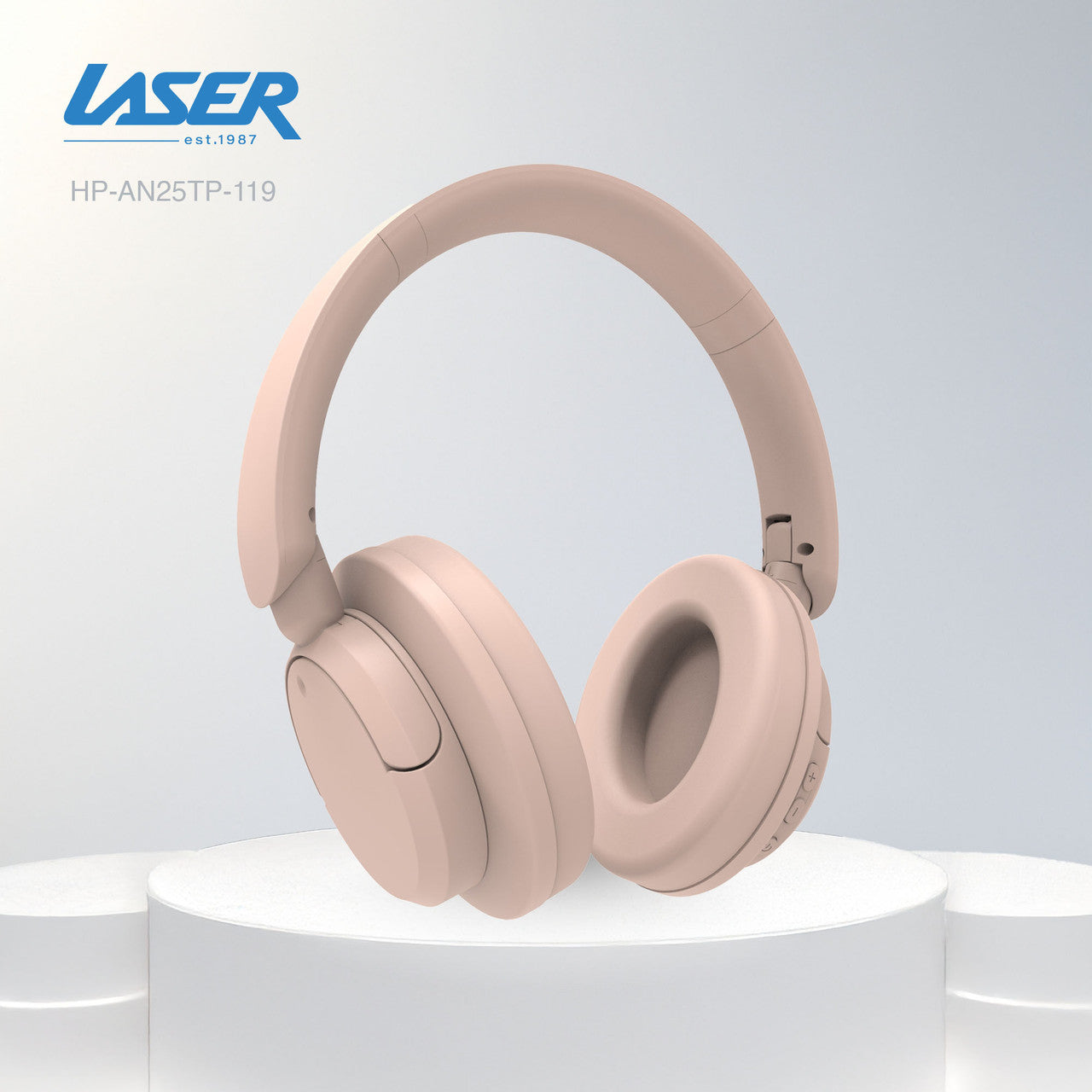 Laser Active Noise Cancelling Bluetooth Headphones (Pink)