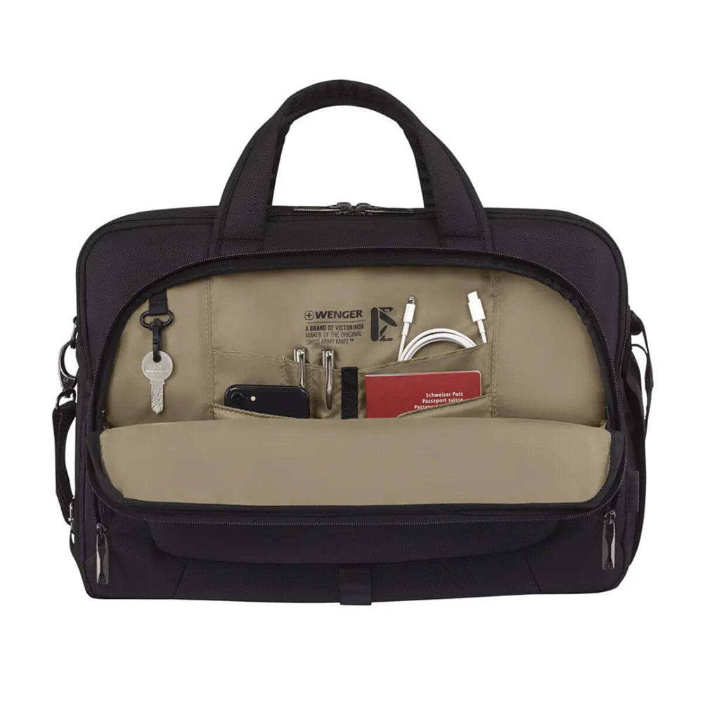 Wenger Icons Meteor 16" - 17" Laptop Brief with Tablet Pocket - Black