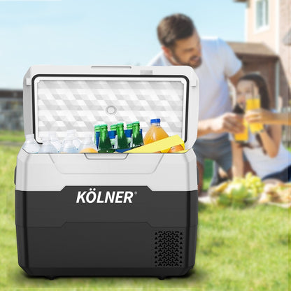 Kolner 40L Portable Fridge Cooler/Freezer with Trolley (Black)