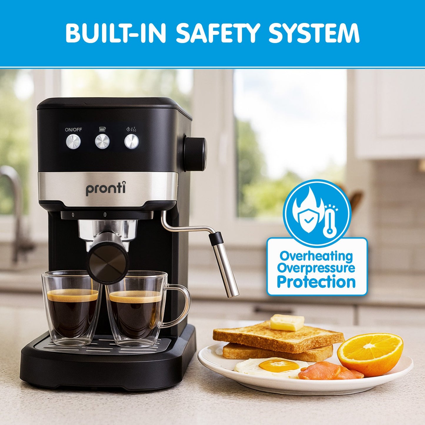 Pronti CM-850D Coffee Machine with Milk Frother