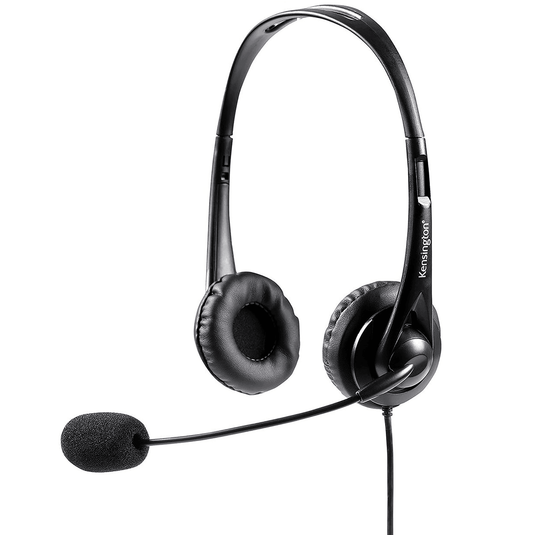 Kensington Stereo USB Headset With Mic And Volume Control Headphone (Black)