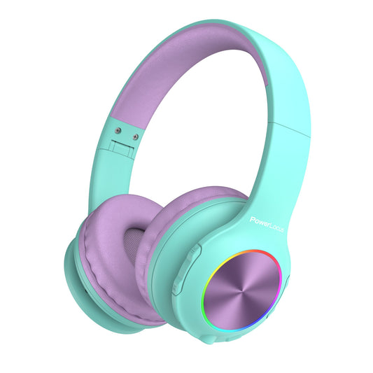 PowerLocus PLED Kids Bluetooth Headphone (Teal/Purple)