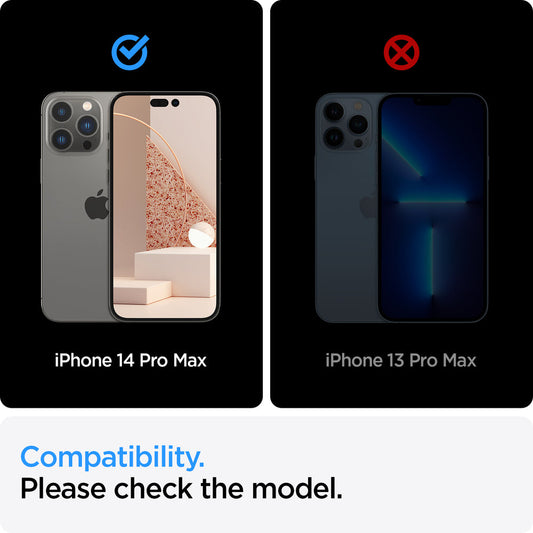 Spigen Apple iPhone 14 Pro Max AlignMaster GLAS.tR Full Cover 2PCS Glass Screen Protector - Black
