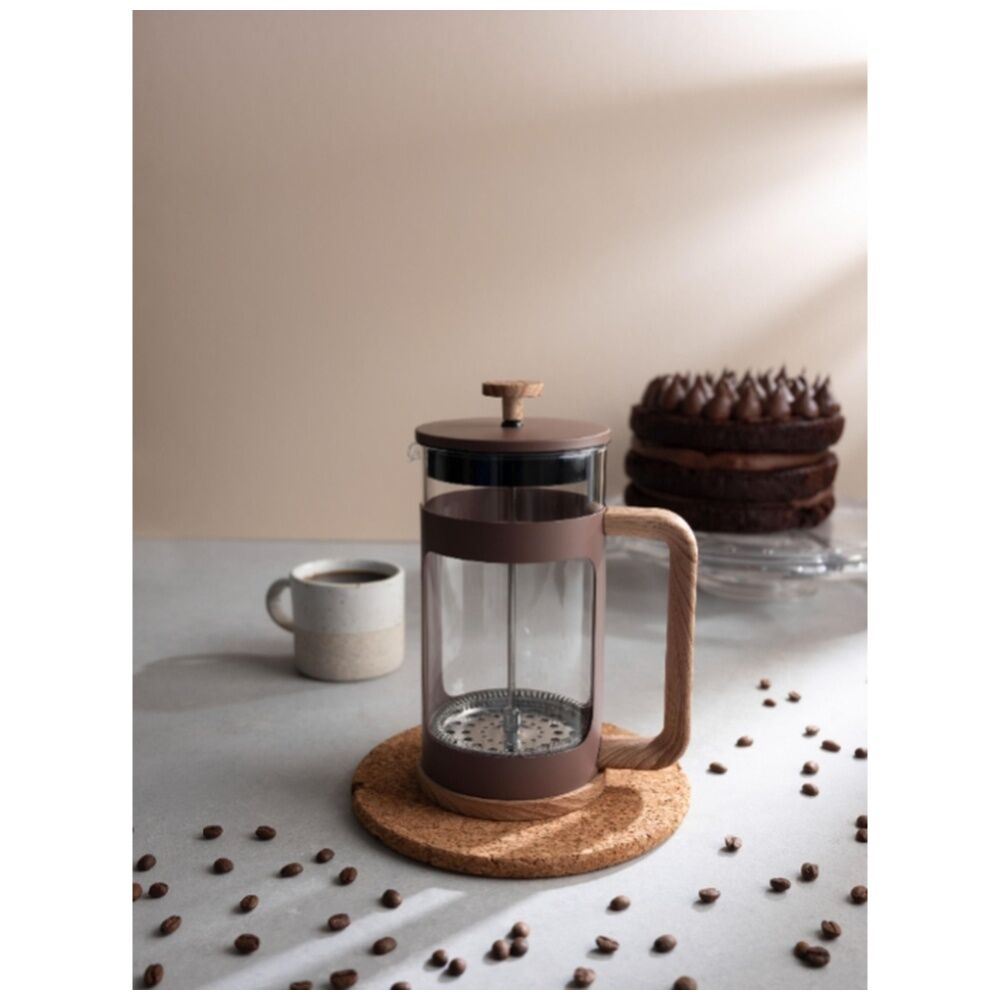 Euroline Plunger French Press Coffee Maker Durable Glass 1000ml (Latte)