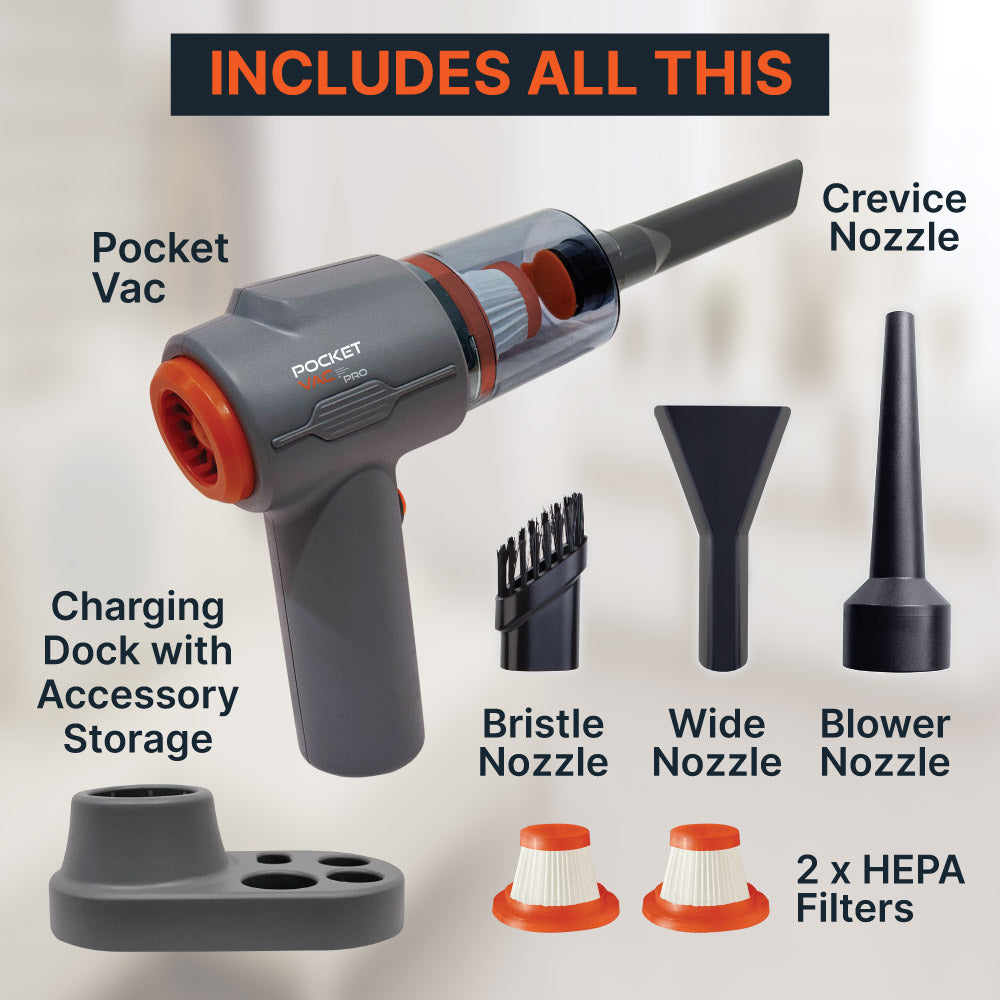 Pocket Vac Pro Handheld Cordless Vacuum Cleaner & Blower