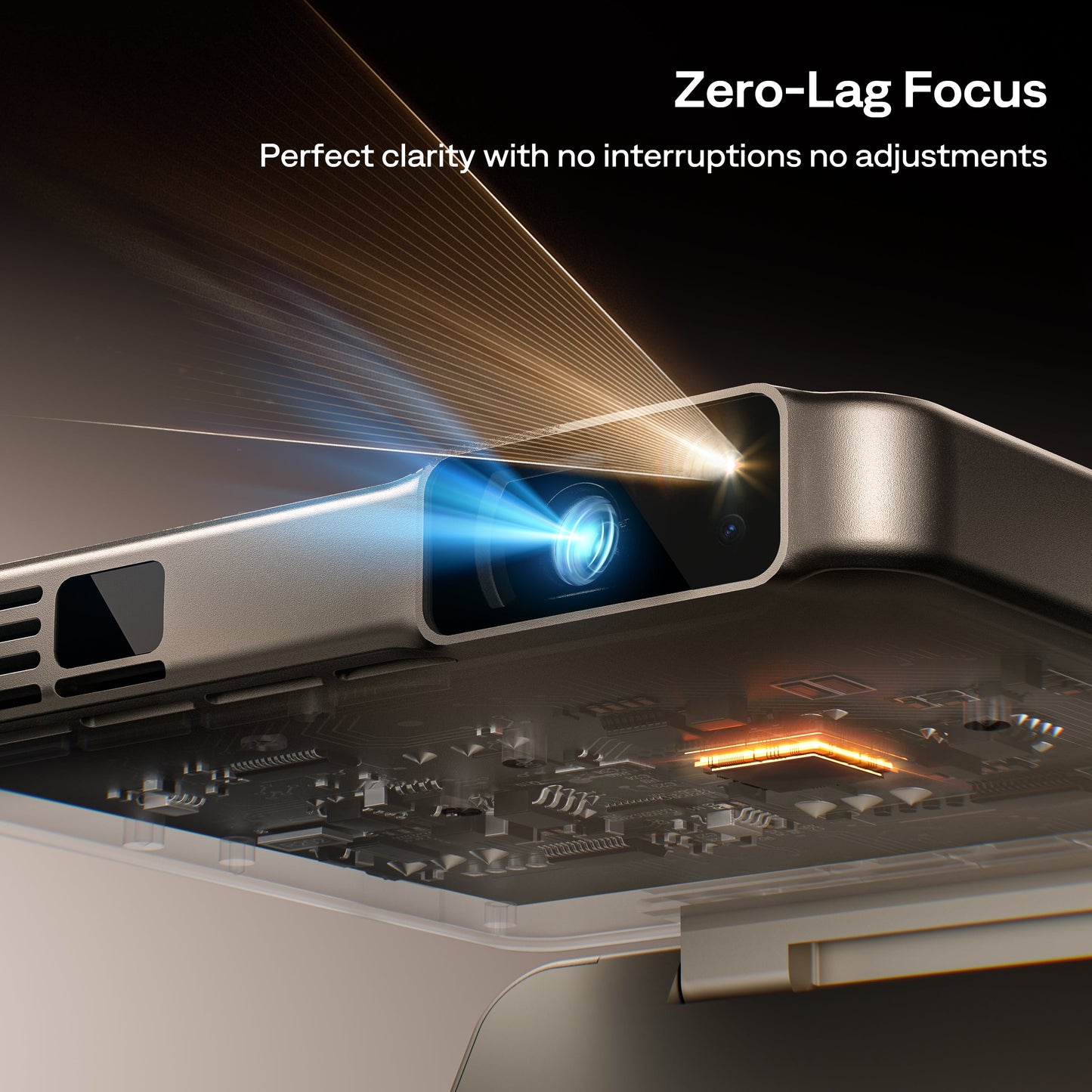 Aurzen ZIP Tri-Fold Portable Projector Gold