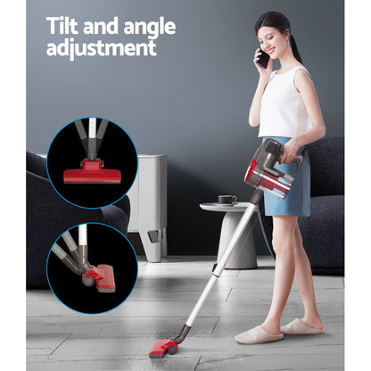 Devanti Stick Vacuum Cleaner Bagless Corded 500W (Red)