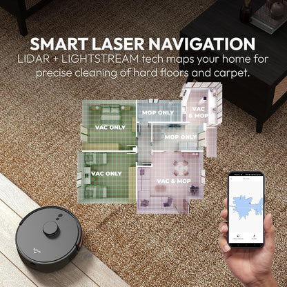 Mygenie Laser Sonic Ai Robotic Vacuum (Black)