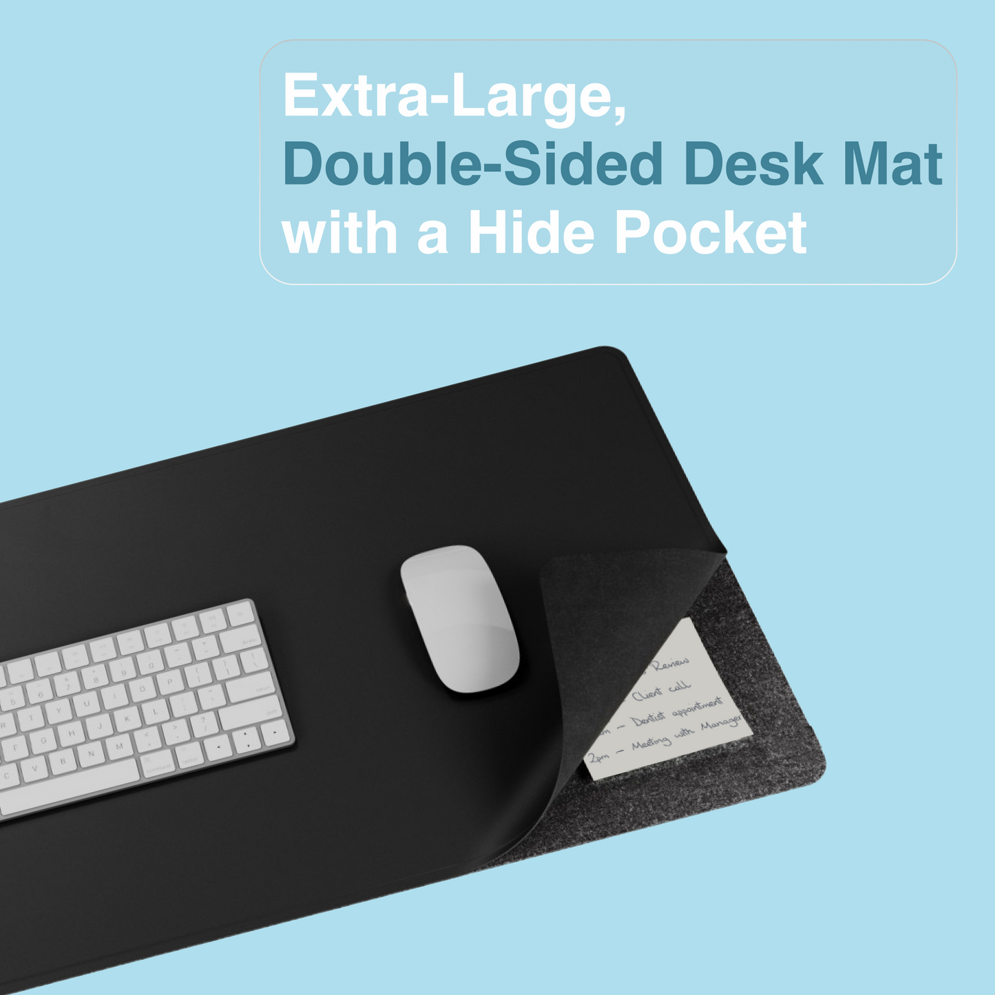 Laser Wireless Charging Desk Mat (Black)