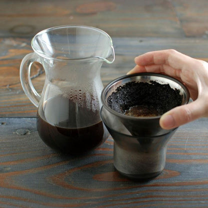 Kinto SCS-02 Coffee Glass Carafe 3-Piece Set 600ml with S/S Filter Holder