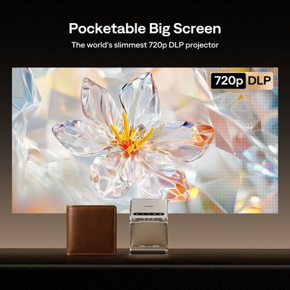 Aurzen ZIP Tri-Fold Portable Projector Grey