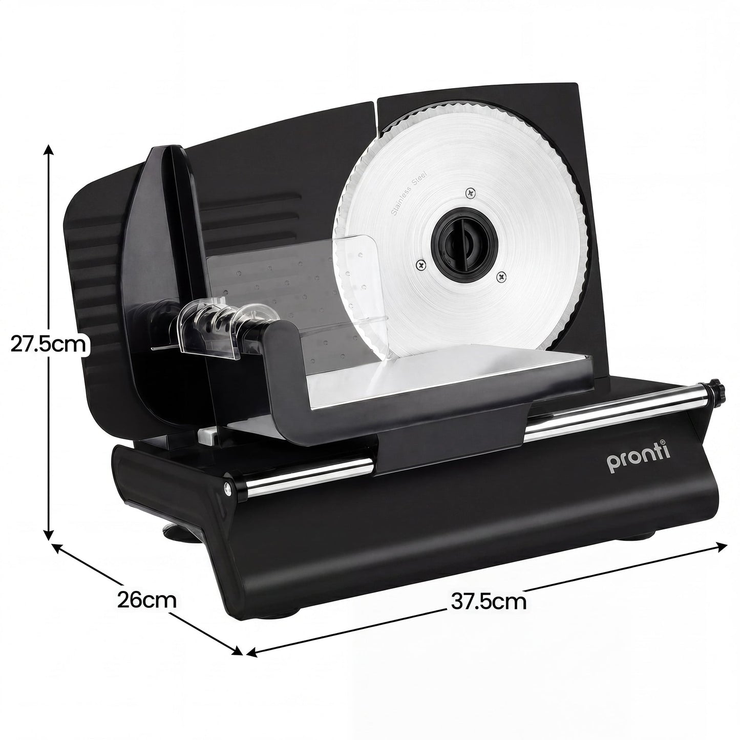 Pronti Electric Deli and Food Slicer 200W with 2 Blades - Black