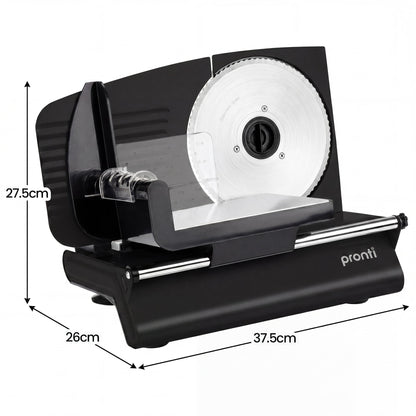 Pronti Electric Deli and Food Slicer 200W with 2 Blades - Black
