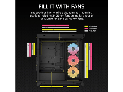 Corsair FRAME 4500X LX-R RGB iCUE LINK Panoramic Glass ATX Mid-Tower Case - Black