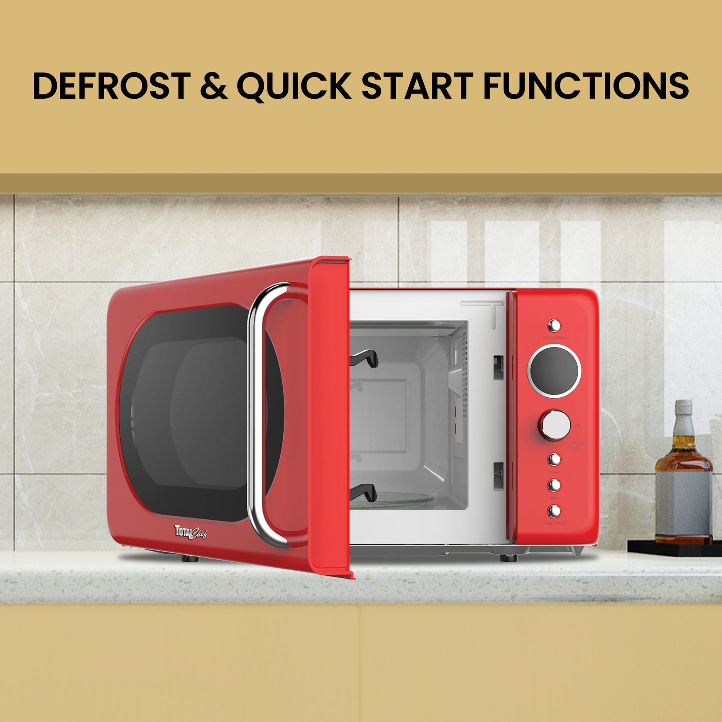 Total Chef Retro Microwave 20L Red