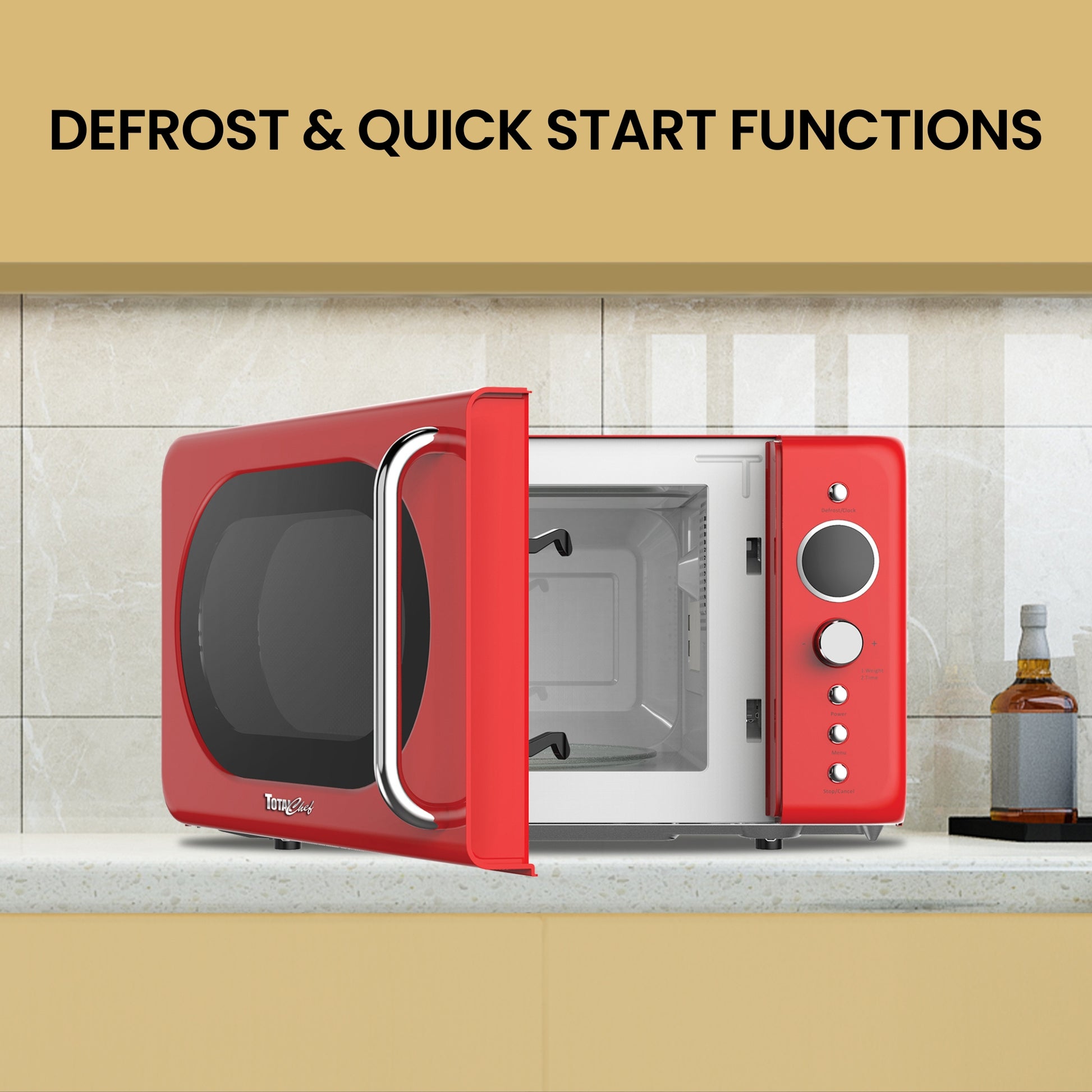 Total Chef Retro Microwave 20L Red