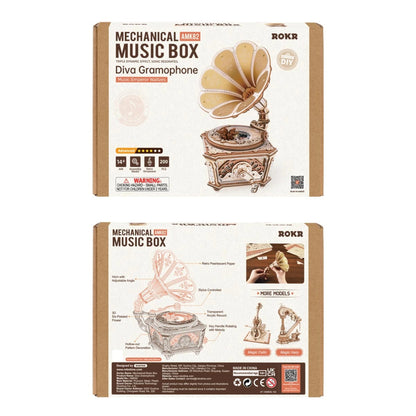 Robotime Mechanical Gear Music Box Diva Gramophone