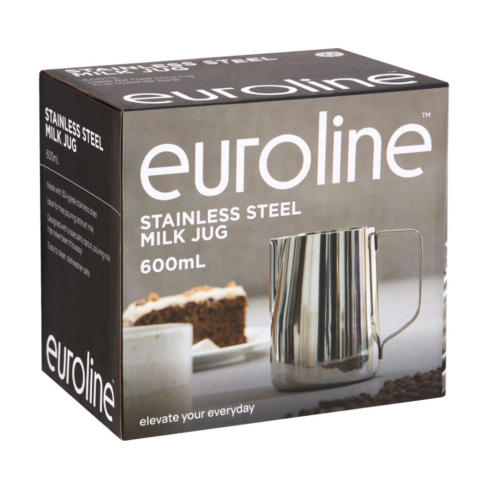 Euroline Stainless Steel Milk Jug for Frothing Coffee Making Accessory 600ml