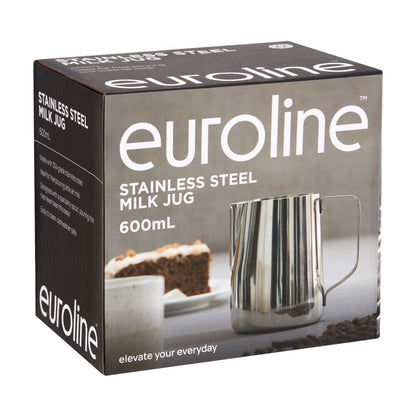 Euroline Stainless Steel Milk Jug for Frothing Coffee Making Accessory 600ml