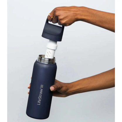 LifeStraw Go 2.0 700ml Stainless Steel Water Filter Bottle Aegean Sea
