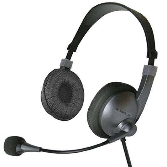 Sansai USB On Ear Headset with Microphone (Black)