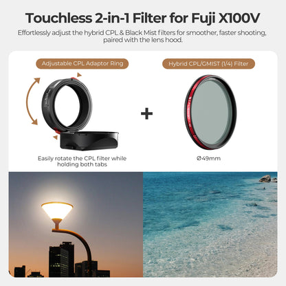 Freewell Real Lens Hood for Fuji X100 Series (Black)