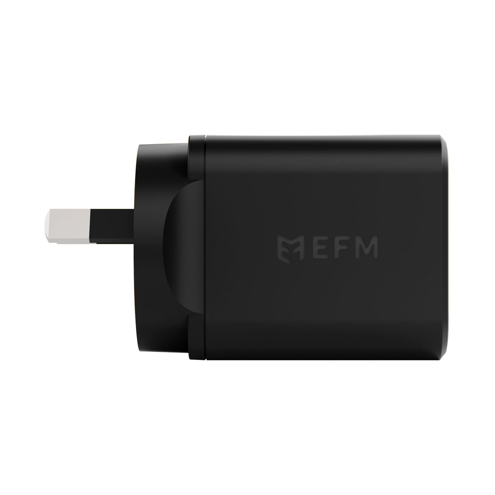 EFM ECO 40W Dual Port Wall Charger with GaN, Power Delivery and PPS (Black)