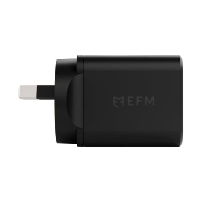 EFM ECO 40W Dual Port Wall Charger with GaN, Power Delivery and PPS (Black)