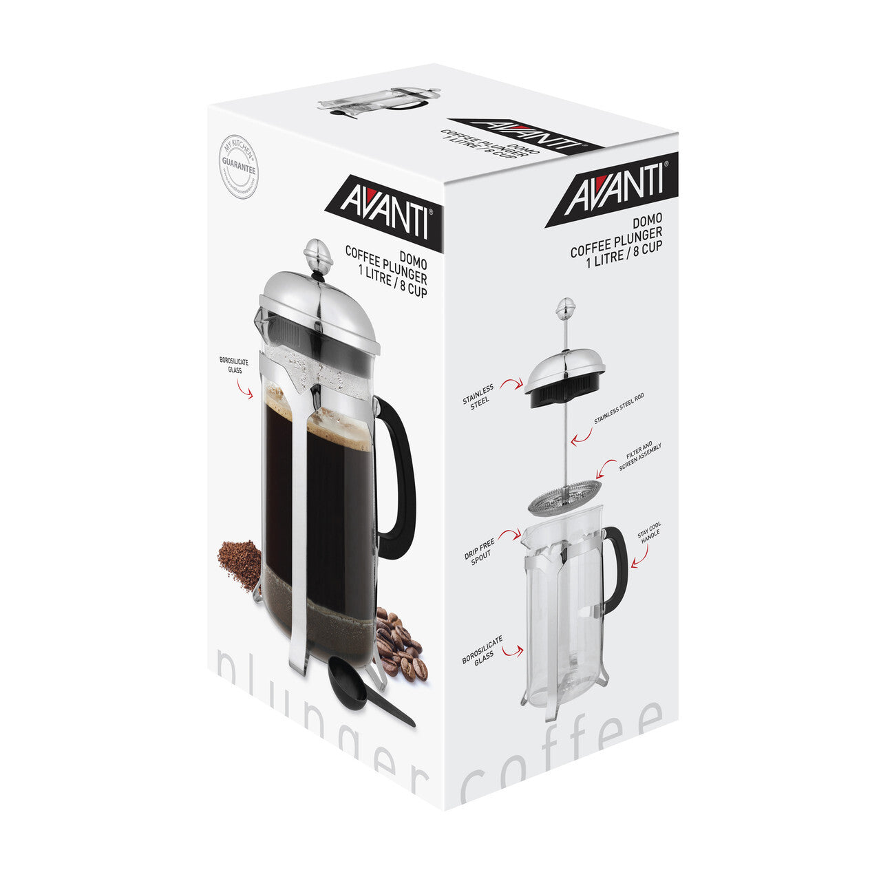 Avanti Domo 8 Cup Coffee Plunger - 1 Litre - Multi | Coffee Press | Coffee Plunger